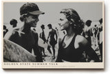Paul Sinus Wandbild 120x80cm Vintage Strand Szene Surfer Sommer Fotografie Schwarz Weiss moderne Retro Wanddekoration