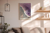Paul Sinus Wandbild in 40x60cm Violet Surge Abstrakte Wellenbewegung in Violett und Weiß
