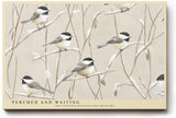 Paul Sinus Wandbild 120x80cm Voegel auf Zweigen Illustration naturfarben beige sanfte Naturkunst Kunstdruck grosses Wandbild 120x80cm stilvolle Wanddekoration fuer Wohnzimmer Flur Büro