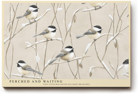 Paul Sinus Wandbild 120x80cm Voegel auf Zweigen Illustration naturfarben beige sanfte Naturkunst Kunstdruck grosses Wandbild 120x80cm stilvolle Wanddekoration fuer Wohnzimmer Flur Büro