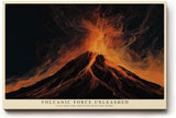 Paul Sinus Wandbild 120x80cm Vulkan Ausbruch dramatische Natur Illustration Lava Feuer Kunstbild mit intensiven Farben moderne Wanddekoration für Wohnzimmer Büro Atelier