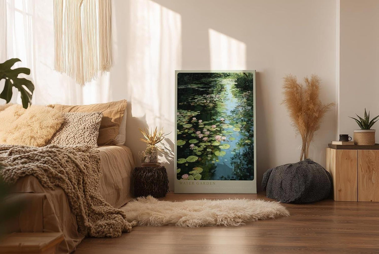 Paul Sinus Wandbild in 40x60cm Water Garden Seerosen und Wasserpflanzen im sonnigen Gartenteich