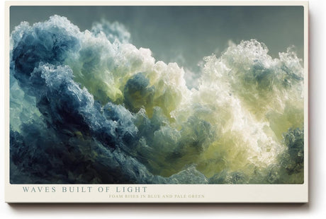 Paul Sinus Wandbild 120x80cm Waves Built of Light Abstrakte Meereswellen Kunst in Blau und Gruen Modernes Ozean Wandbild 120x80cm fuer Wohnzimmer Schlafzimmer und Büro