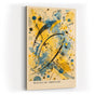 Paul Sinus Wandbild in 40x60cm Waves of Impulse – Dynamisches abstraktes Kunstwerk in Blau, Gelb und Schwarz