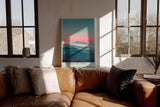 Paul Sinus Wandbild in 40x60cm Waves of the Earth mit wellenförmiger Berglandschaft im Dunst für beruhigende Wandgestaltung