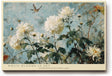 Paul Sinus Wandbild 120x80cm Weisse Gartenblumen gegen Himmel Botanische Kunst in Blau und Weiss Wanddekoration