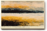 Paul Sinus Wandbild 120x80cm Weite Landschaft mit Feld und Himmel Abstrakte Natur Kunst in Gold und Schwarz Wanddekoration