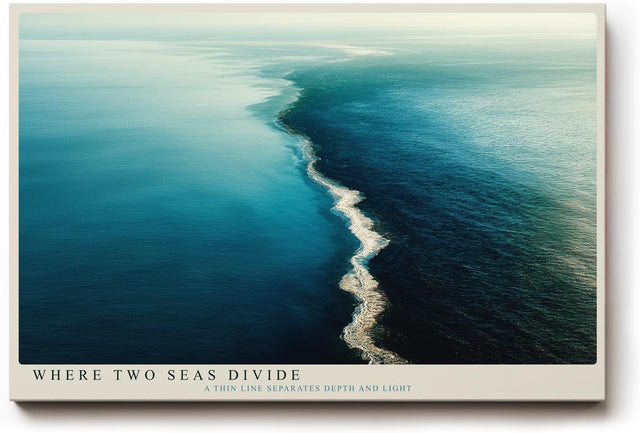Paul Sinus Wandbild 120x80cm Where Two Seas Divide Luftaufnahme Meer Natur Landschaft modernes Poster für Wohnzimmer Büro