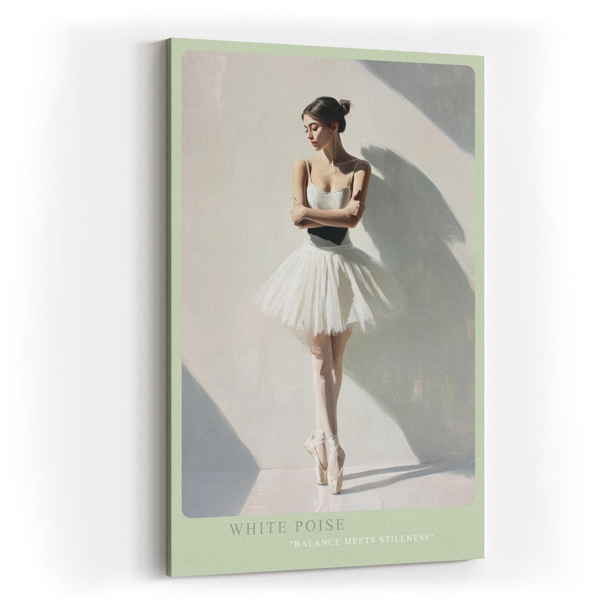 Paul Sinus Wandbild in 40x60cm White Poise Balance Meets Stillness in moderner Ballett-Ästhetik für stilvolle Raumgestaltung