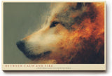 Paul Sinus Wandbild 120x80cm Wolf Portrait modern Tierkunst rot orange Kunstdruck grosses Kunstbild ausdrucksstarke Wanddekoration fuer Wohnzimmer Büro