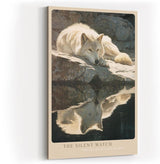 Paul Sinus Wandbild in 40x60cm Wolf am Wasser – realistisches Tiermotiv mit ruhiger Spiegelung in natürlicher Umgebung