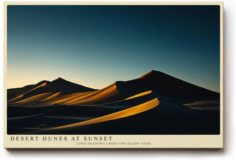 Paul Sinus Wandbild 120x80cm Wuestenduene Landschaft Sonnenuntergang moderne Naturfotografie warme Goldtoene Kunstdruck stilvolle Wanddekoration fuer Wohnzimmer Schlafzimmer Büro