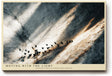 Paul Sinus Wandbild 120x80cm Wuestenlandschaft mit Vogelschwarm abstrakte Naturfotografie moderne Leinwand Wanddekoration Landschaftsbild fuer Wohnzimmer Büro