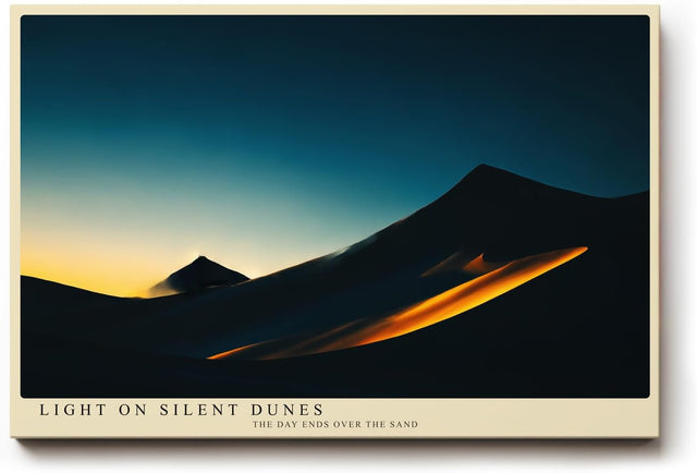 Paul Sinus Wandbild 120x80cm Wüste Sanddünen Sonnenlicht minimalistische Landschaft Fotokunst warmes Licht modernes Naturbild stilvolle