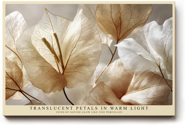 Paul Sinus Wandbild 120x80cm Zarte Blueten transparente Blaetter botanische Kunst Natur Wanddekoration Wohnzimmer Schlafzimmer