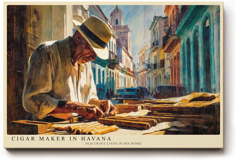 Paul Sinus Wandbild 120x80cm Zigarrenmacher in Havanna – Atmosphärische Stadt Szene mit traditioneller Handwerkskunst