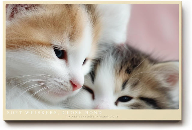Paul Sinus Wandbild 120x80cm Zwei Kätzchen Nahaufnahme Süße Tierfotografie Katzen Kunst für Wohnzimmer Schlafzimmer Kinderzimmer