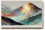 Paul Sinus Wandbild 120x80cm abstrakte Berglandschaft modern bunt goldene Berge Kunst Landschaft Gemälde stilvolle
