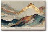 Paul Sinus Wandbild 120x80cm abstrakte Berglandschaft modern gold blau elegante Kunst Kunstdruck grosses Kunstbild stilvolle Wanddekoration fuer Wohnzimmer Büro