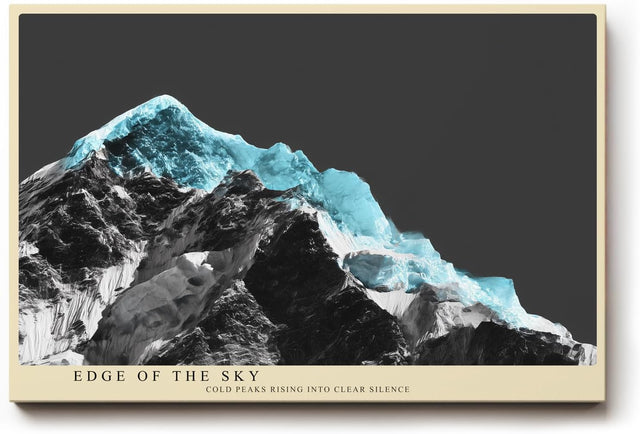 Paul Sinus Wandbild 120x80cm abstrakte Berglandschaft modern tuerkis schwarz alpine Kunst Fotokunst grosses Landschaftsbild stilvolle Wanddekoration fuer Wohnzimmer Büro
