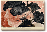 Paul Sinus Wandbild 120x80cm abstrakte Blumen Illustration schwarz apricot grafische Florale Kunst modernes Linien Design stilvolle Wanddekoration fuer Wohnzimmer Büro