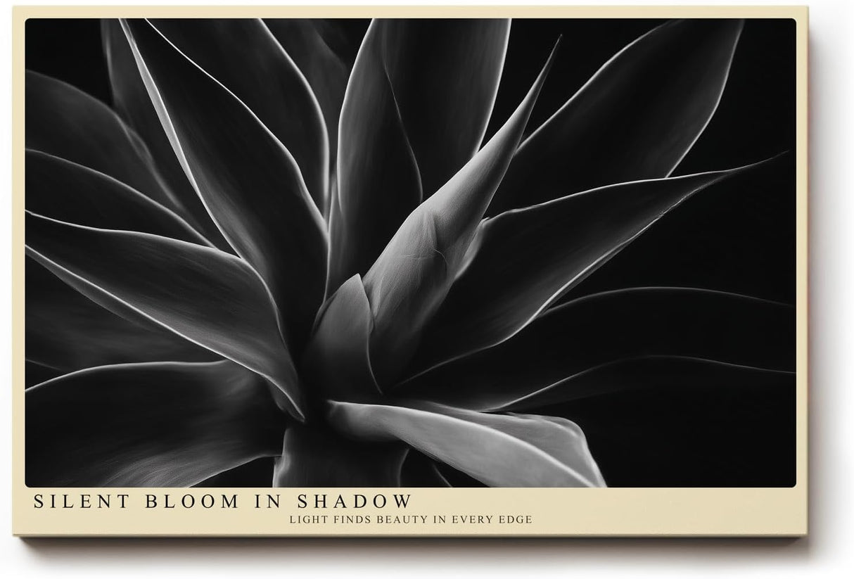 Paul Sinus Wandbild 120x80cm abstrakte Blumenform schwarz weiss moderne botanische Kunst minimalistische Wanddekoration fuer Wohnzimmer Büro