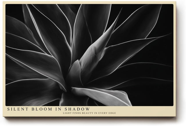 Paul Sinus Wandbild 120x80cm abstrakte Blumenform schwarz weiss moderne botanische Kunst minimalistische Wanddekoration fuer Wohnzimmer Büro