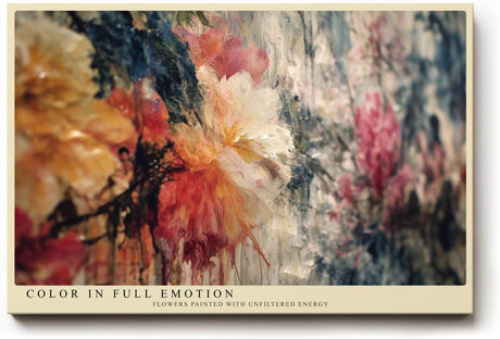 Paul Sinus Wandbild 120x80cm abstrakte Blumenmalerei modern farbenstark expressive Kunst Kunstdruck grosses Kunstbild kreative Wanddekoration fuer Wohnzimmer Atelier Büro
