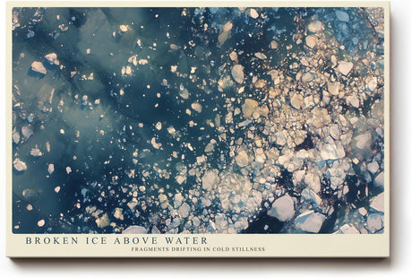 Paul Sinus Wandbild 120x80cm abstrakte Eisstruktur modern blau weiss Naturkunst Kunstdruck grosses Kunstbild stilvolle Wanddekoration fuer Wohnzimmer Büro Flur