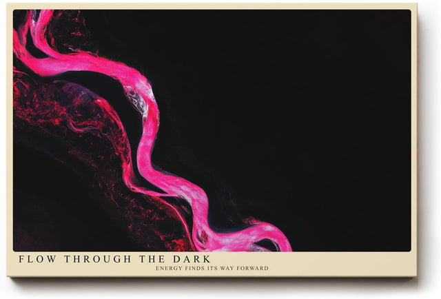 Paul Sinus Wandbild 120x80cm abstrakte Energiebewegung pink auf schwarzem Hintergrund moderne Fluid Kunst dynamisches Kunstbild stilvolle Wanddekoration fuer Wohnzimmer Büro