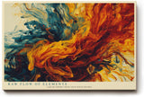 Paul Sinus Wandbild 120x80cm abstrakte Farben Explosion modern blau orange Kunst Kunstdruck grosses Kunstbild dynamische Wanddekoration fuer Wohnzimmer Büro