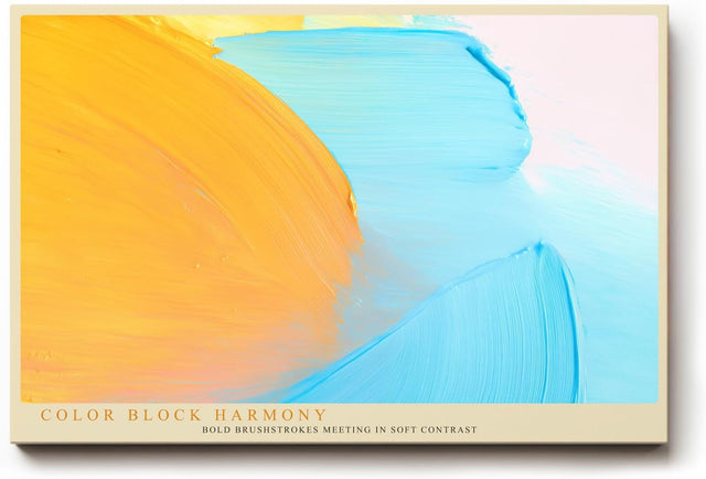 Paul Sinus Wandbild 120x80cm abstrakte Farbflächen moderne Malerei gelb blau minimalistische Kunst mit Pinselstruktur stilvolle Wanddekoration für Wohnzimmer Büro