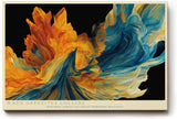 Paul Sinus Wandbild 120x80cm abstrakte Farbwellen moderne Kunst in Blau und Orange dynamische abstrakte Komposition stilvolle Wanddekoration fuer Wohnzimmer Büro