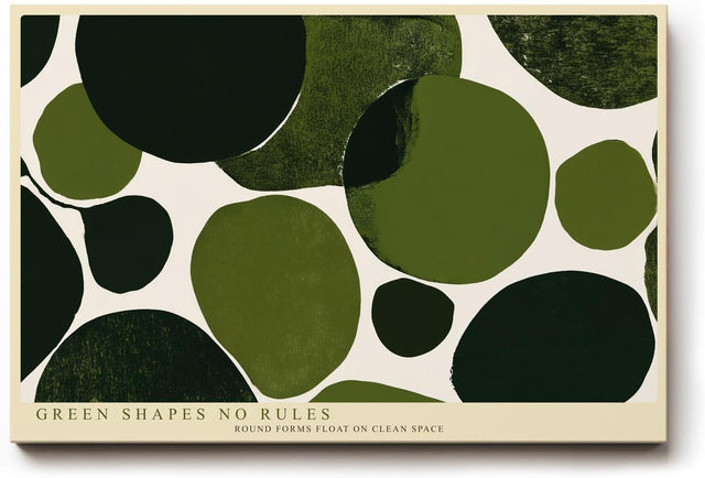 Paul Sinus Wandbild 120x80cm abstrakte Formen gruen moderne Kunst minimalistische Kreise grafisches Design Kunstdruck stilvolle Wanddekoration fuer Wohnzimmer Büro Flur