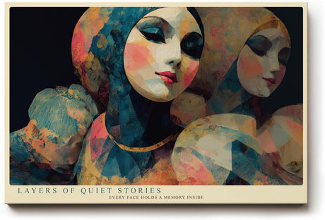 Paul Sinus Wandbild 120x80cm abstrakte Frauenportraets moderne Kunstfigur farbenreiche Illustration stilvolle Wanddekoration fuer Wohnzimmer Atelier Büro