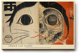 Paul Sinus Wandbild 120x80cm abstrakte Katze moderne Grafik Kunst schwarz weiss orange urbaner Kunststil modernes Katzen Kunstbild Wanddekoration fuer Wohnzimmer Büro