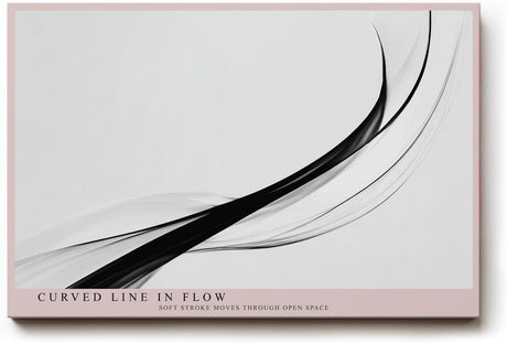 Paul Sinus Wandbild 120x80cm abstrakte Linien modern schwarz weiss minimalistische Kunst dynamische Kurve Kunstdruck stilvolle Wanddekoration fuer Wohnzimmer Büro Flur