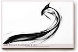 Paul Sinus Wandbild 120x80cm abstrakte Linien moderne minimalistische Kunst schwarz weiss dynamische Form Kunstdruck stilvolle Wanddekoration fuer Wohnzimmer Büro Flur