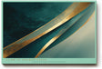 Paul Sinus Wandbild 120x80cm abstrakte Linienkunst gold tuerkis moderne Design Kunst grosses Kunstbild stilvolle Wanddekoration fuer Wohnzimmer Büro