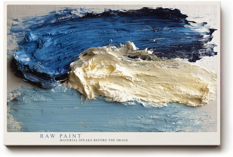 Paul Sinus Wandbild 120x80cm abstrakte Malerei blaue Struktur moderne Kunst Pinseltextur stilvolle Wanddekoration fuer Wohnzimmer Büro
