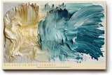 Paul Sinus Wandbild 120x80cm abstrakte Malerei modern blau beige Struktur Kunst Kunstdruck grosses Kunstbild moderne Wanddekoration fuer Wohnzimmer Büro Flur