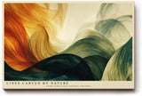 Paul Sinus Wandbild 120x80cm abstrakte Naturformen gruene goldene Linien moderne Kunst Leinwand Wanddekoration elegantes abstraktes Landschaftsbild fuer Wohnzimmer Büro