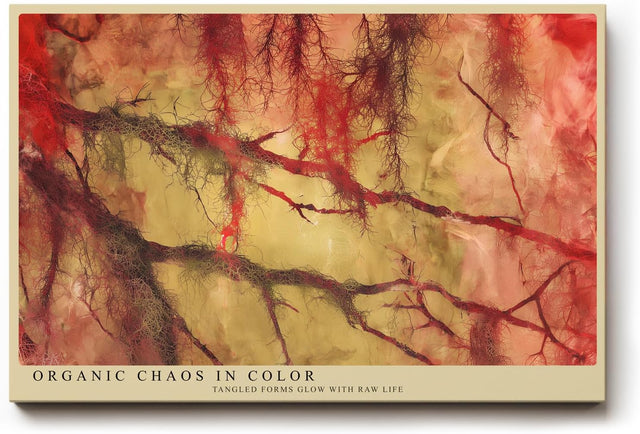 Paul Sinus Wandbild 120x80cm abstrakte Naturstruktur modern rot beige organische Formen Kunst Kunstdruck grosses Kunstbild stilvolle Wanddekoration fuer Wohnzimmer Büro Flur