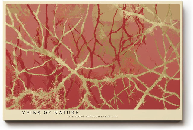 Paul Sinus Wandbild 120x80cm abstrakte Naturstruktur organische Linien rot beige moderne Kunststruktur zeitgenössische