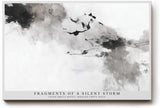 Paul Sinus Wandbild 120x80cm abstrakte Tusche Kunst schwarz weiss modern minimalistisch Kunstdruck grosses Kunstbild elegante Wanddekoration fuer Wohnzimmer Büro Flur