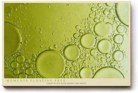Paul Sinus Wandbild 120x80cm abstrakte Wasserblasen gruen Makrofotografie moderne Fluid Struktur Kunstbild stilvolle Wanddekoration fuer Wohnzimmer Büro