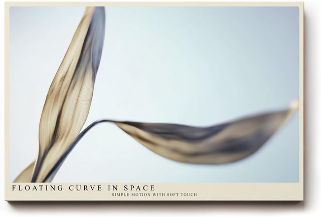 Paul Sinus Wandbild 120x80cm abstrakte schwebende Form moderne minimalistische Kunst sanfte Goldtoene elegante Linien Kunstdruck stilvolle Wanddekoration fuer Wohnzimmer Büro Schlafzimmer