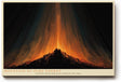 Paul Sinus Wandbild 120x80cm abstrakter Berg mit Lichtstrahlen moderne Energie Kunst in orange und schwarz dynamisches Kunstbild für Wohnzimmer Büro Atelier