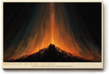 Paul Sinus Wandbild 120x80cm abstrakter Berg mit Lichtstrahlen moderne Energie Kunst in orange und schwarz dynamisches Kunstbild für Wohnzimmer Büro Atelier