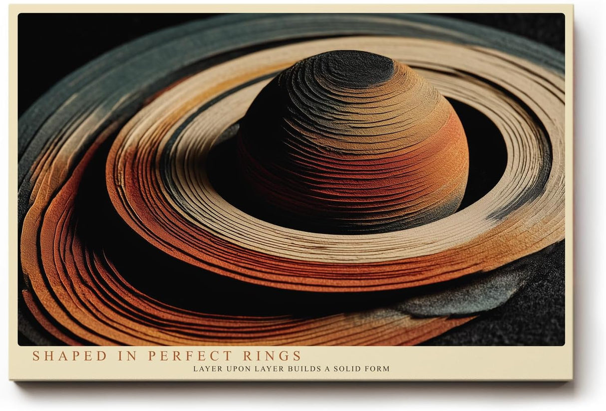Paul Sinus Wandbild 120x80cm abstrakter Planet Ringe moderne Weltraumkunst geometrisches Design stilvolle Wanddekoration fuer Wohnzimmer Büro